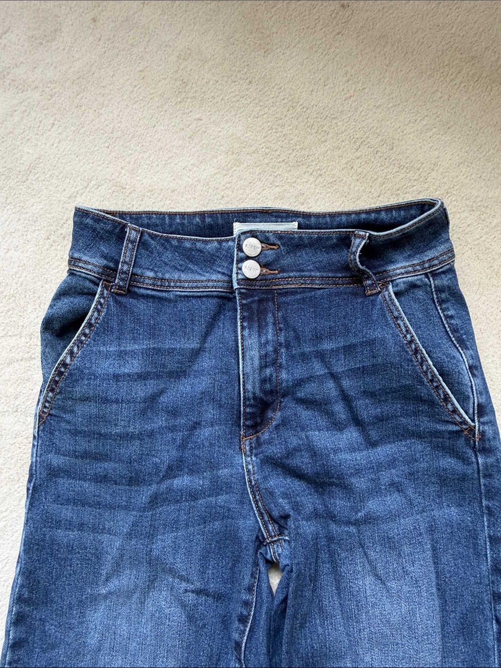 Risen Cameron Classic High-Waist Wide-Leg Jeans - Dark Blue - Picture 3 of 8
